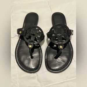 Matte black tory burch sandals
